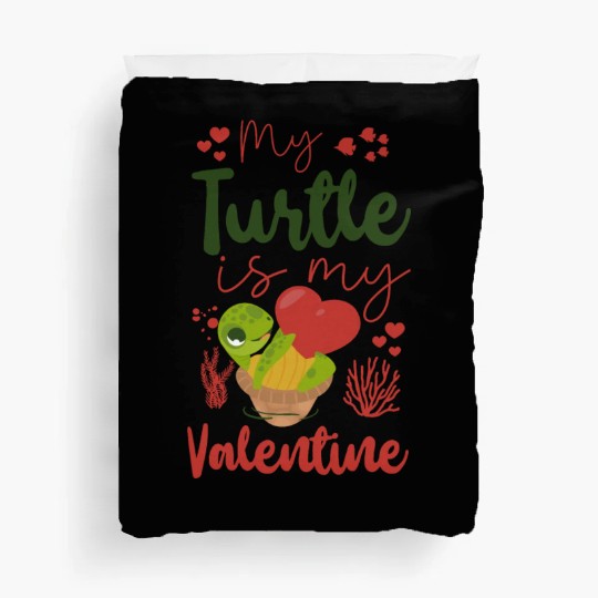 Sea Turtle Tortoise Valentines Day Duvet Covers