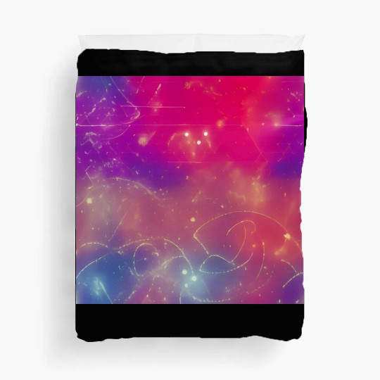 galaxy nebula draw abstract Duvet Covers