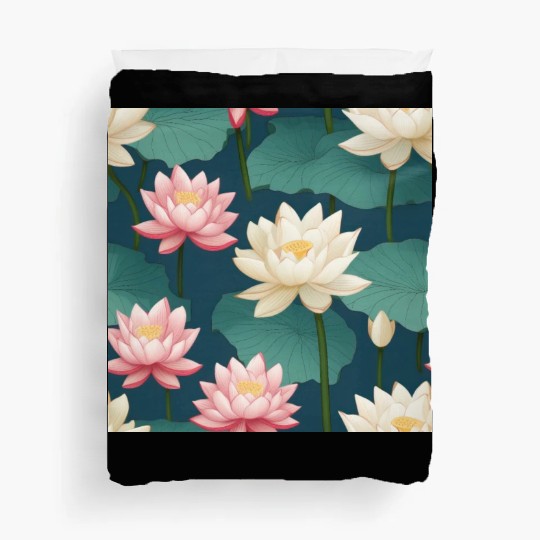 Serenity Blooms: Timeless Lotus Pattern Duvet Covers