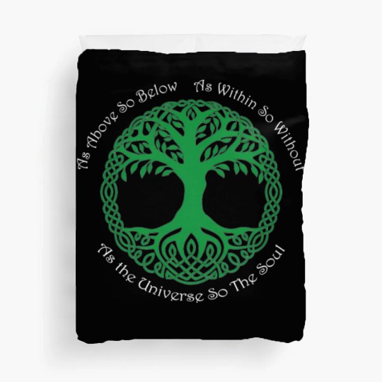 Pagan Celtic Wiccan As Above So Below Green Tree Duvet Covers