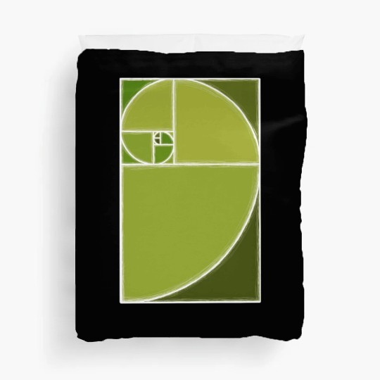 Olive Green Fibonacci Spiral Duvet Covers