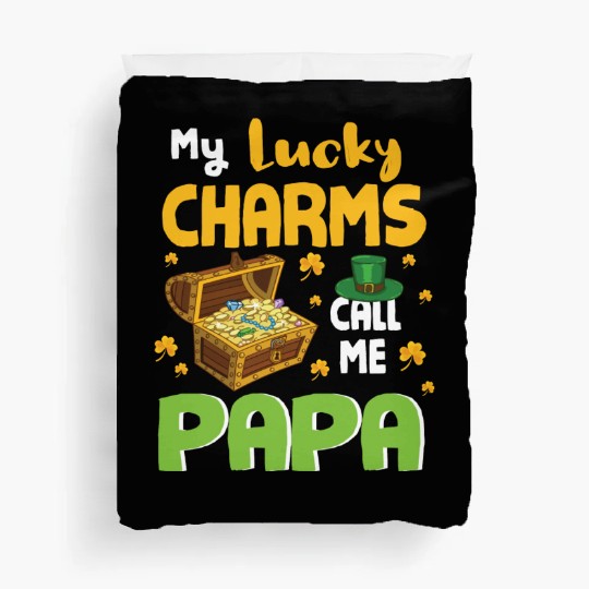 Gold Shamrocks Saint Patrick My Lucky Charms Call Duvet Covers