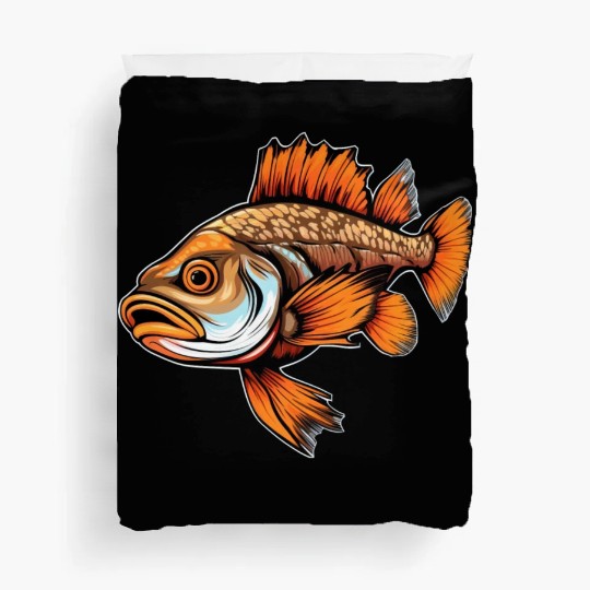 Pikeperch Fish - Nature Connected Fishing Design Duvet Covers