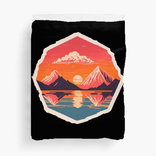 Vintage Coastal Mountains Duvet Covers