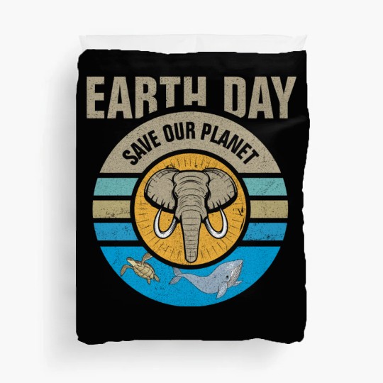 Earth Day Save Our Planet Conservation Design Duvet Covers
