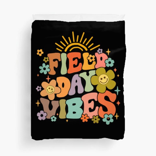 Field Day Vibes Summer Teacher Last Day Of School Duvet Covers