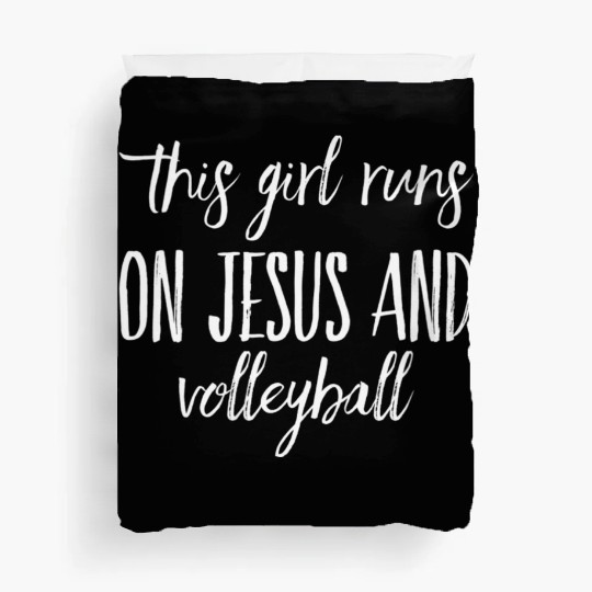 This Runs On Jesus And Volleyball Christian Duvet Covers