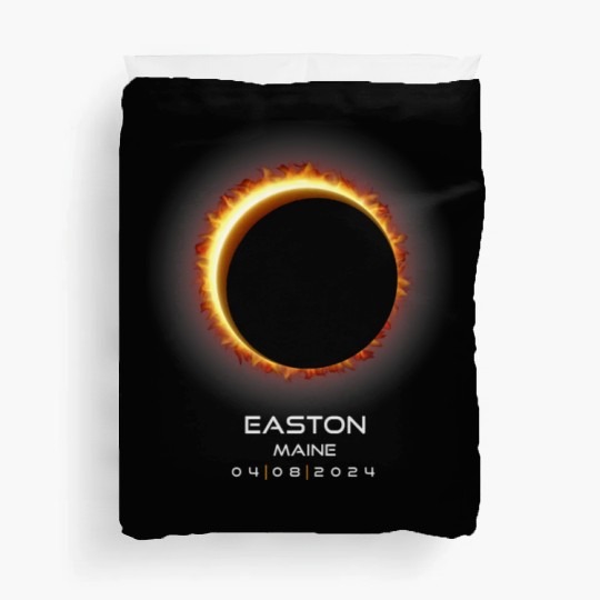 2024 Easton Maine Eclipse Memento Souvenir April Duvet Covers