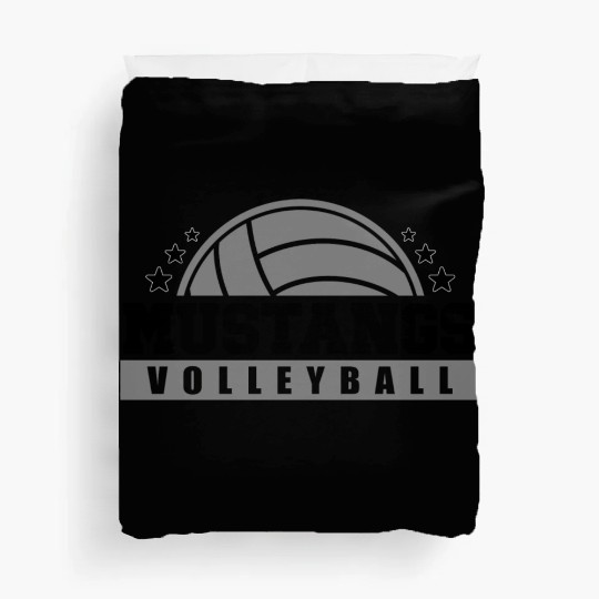 Mustangs Volleyball Coach Sports Team Spirit Wear Duvet Covers