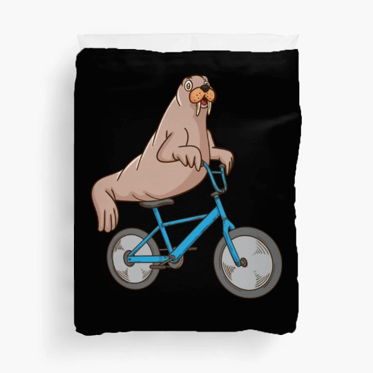 Harp Seal Lover Ocean Bicycle Riding Sea Lion Seal Duvet Covers