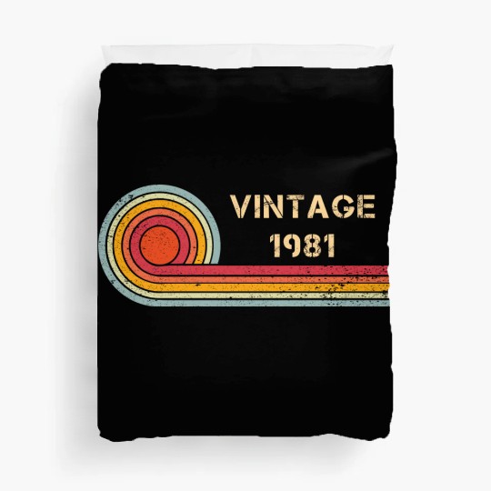 Vintage 1981 birthday retro design Duvet Covers