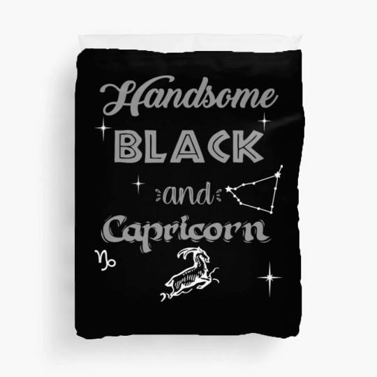 Handsome Black Capricorn Duvet Covers