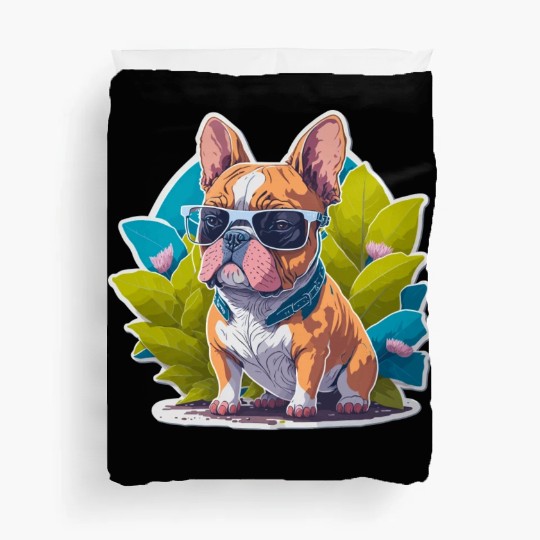Frenchie Flower Splash Duvet Covers
