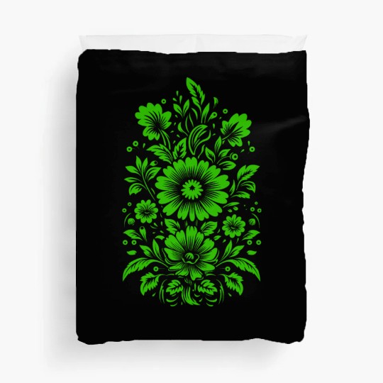 Beautiful Green Floral Pattern Duvet Covers