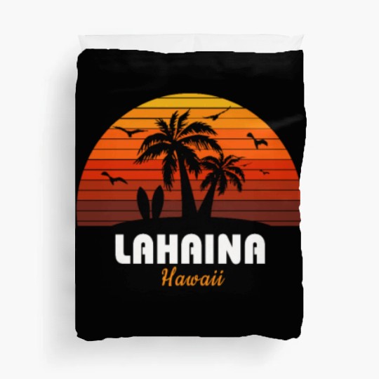 Retro Lahaina Maui Hawaii Sunset Cool Vintage Duvet Covers