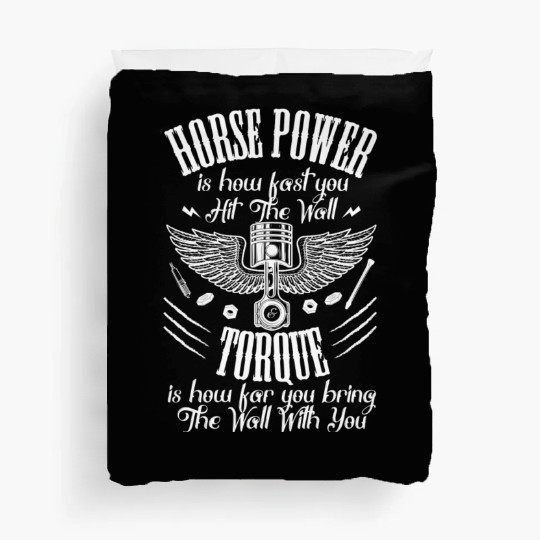 Horsepower Torque Car Mechanic Car Lover Retro Duvet Covers