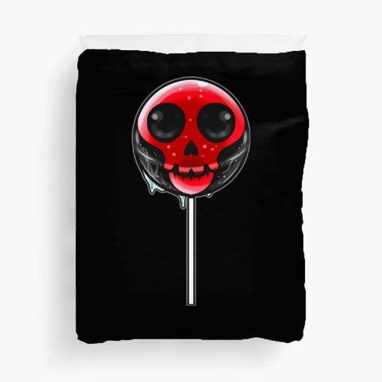 Red Skull Lollipop Trick Or Treat Halloween Duvet Covers