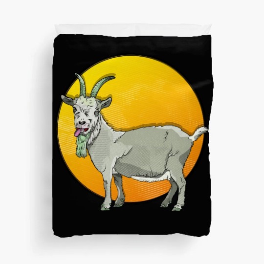 Goat With A Green Beard Duvet Covers