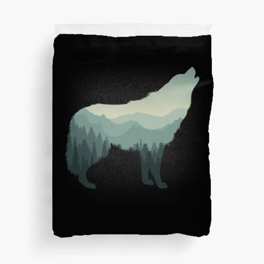 Lone Wolf Survives The Mountain Duvet Covers