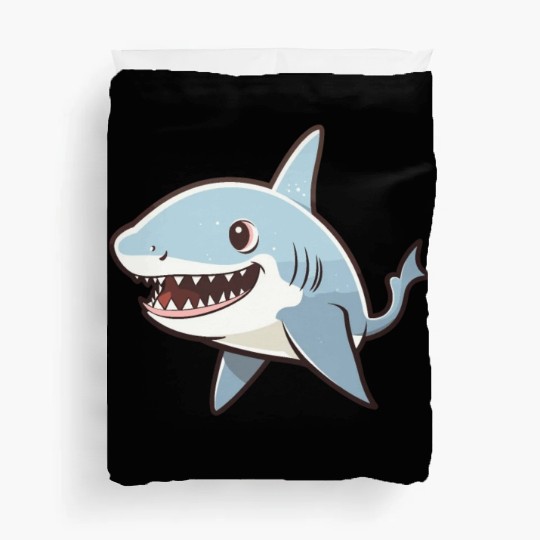 Kawaii Shark - Serene Seascapes Duvet Covers
