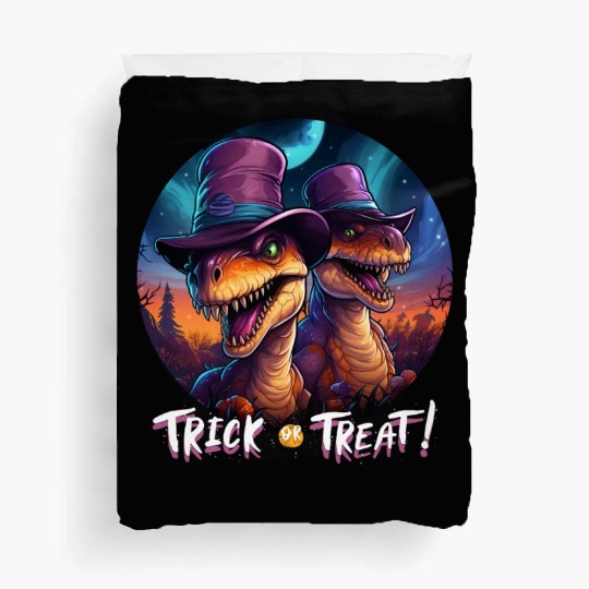 Halloween Dinosaur Velociraptor Trick or Treat Duvet Covers