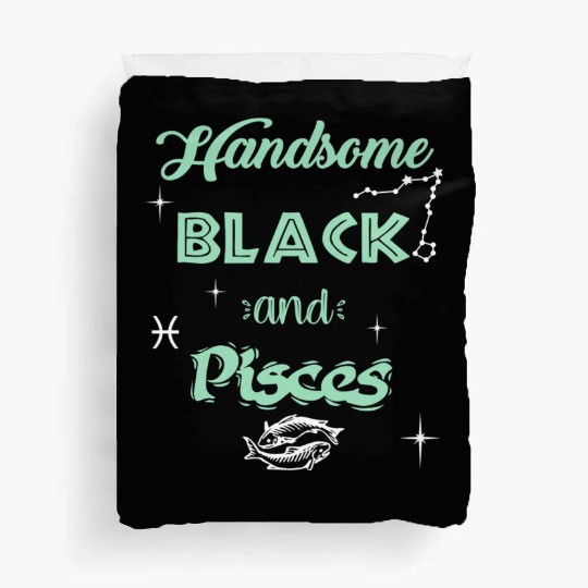 Handsome Black Pisces Duvet Covers