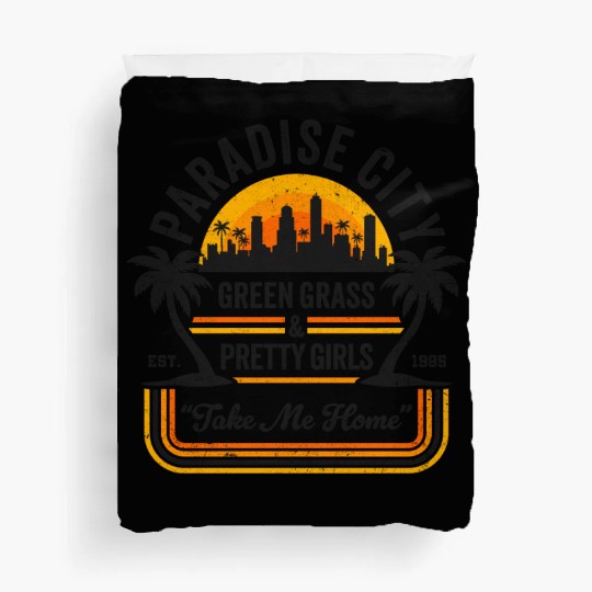 Paradise City: Funny 80's Rock Vibes Duvet Covers