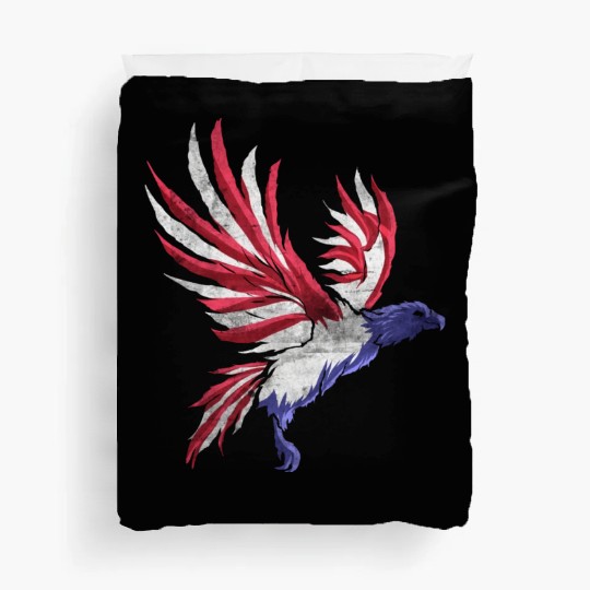 Eagle In Colors Of Us Flag Patriotic Distressed Duvet Covers
