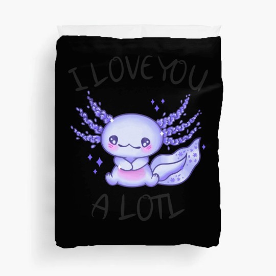 I Love You A Lotl Axolotl In Love Duvet Covers