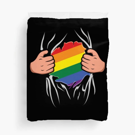 Super Gay LGBTQ Rainbow LGBT Pride Month Duvet Covers