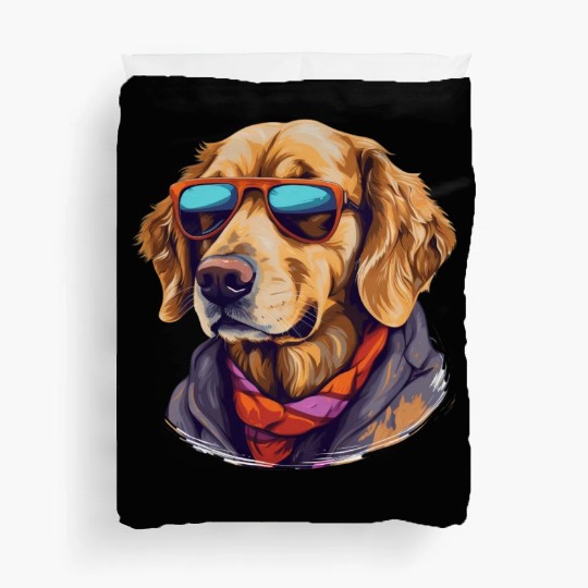 Golden Retriever in the Streets | Dog Lovers Duvet Covers
