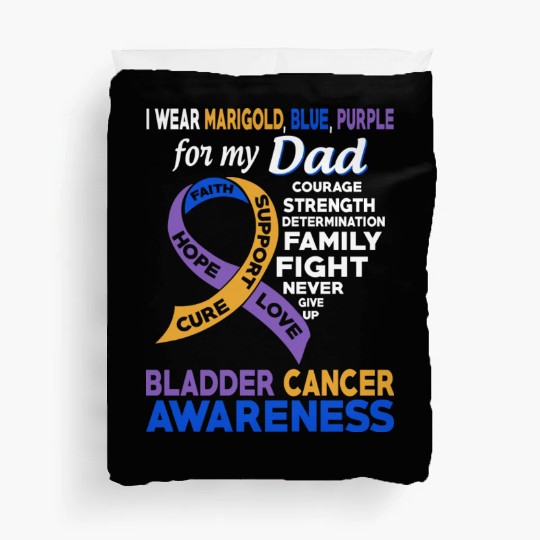 I Wear Marigold Blue Purple For My Dad Bladder Duvet Covers