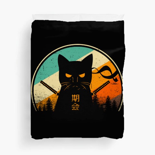 Vintage Japanese Cat Kawaii Retro Style Cat Kitten Duvet Covers