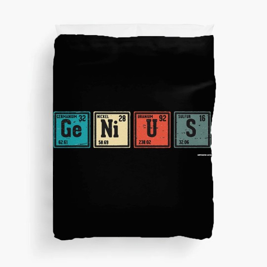 Genius Periodic Table Elements Chemistry Teacher Duvet Covers