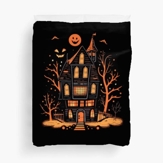 Haunted House Halloween Duvet Covers, Spooky Mansion