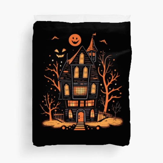 Haunted House Halloween Duvet Covers, Spooky Mansion