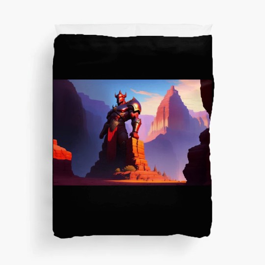 Khorne statue in the depths of the grand canyon Duvet Covers