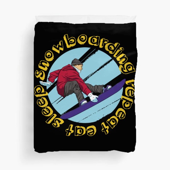 Eat Sleep Snowboarding Repeat Duvet Covers