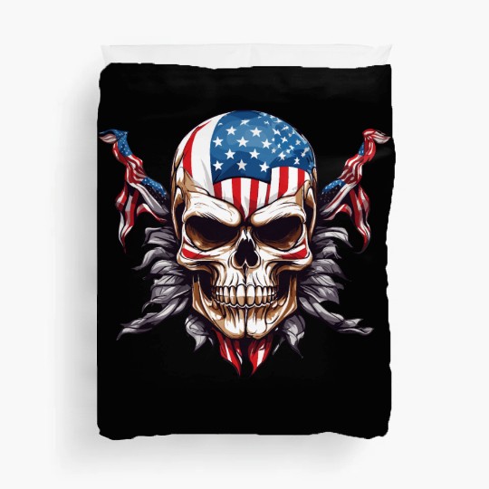 A skull color America flag Duvet Covers Design