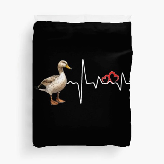 Duck Hunting Love Heartbeat Duck Hunter Duvet Covers