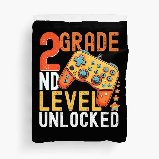 2nd Grade Level Unlocked Video Game Back to School Duvet Covers