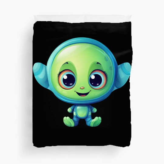 Kawaii Laughing Alien Duvet Covers