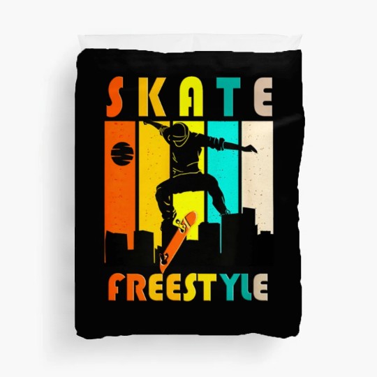Freestyle Skateboarding 80s skateboard Duvet Covers
