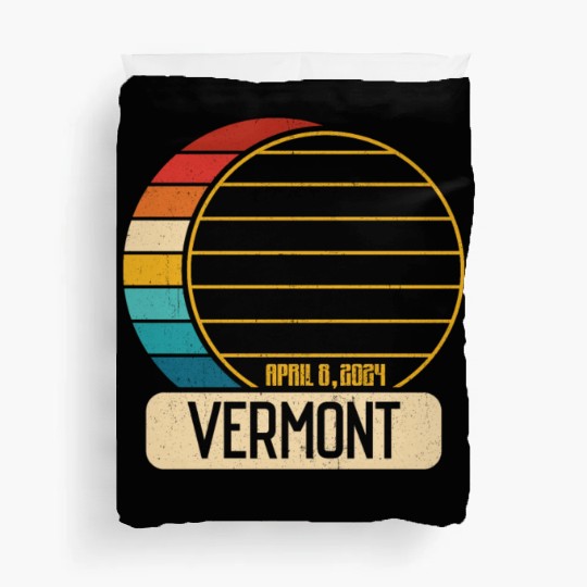 Total Solar Eclipse Vermont April 28 2024 Eclipse Duvet Covers