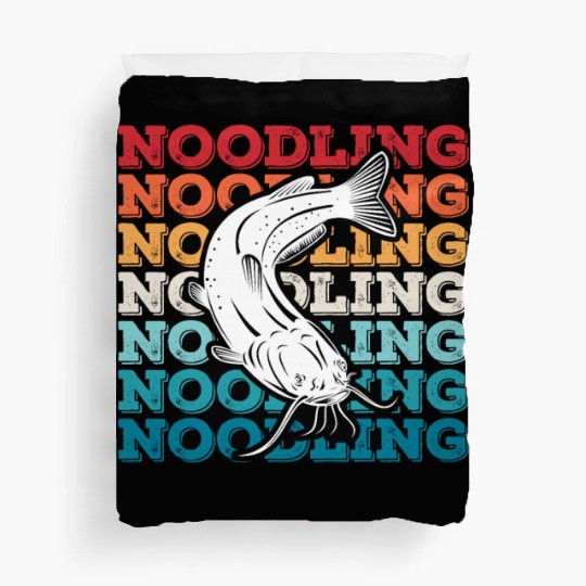 Noodler Catfish Noodling Expert Flathead Fish Duvet Covers