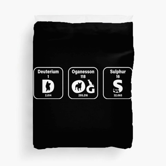 Dog Lover Periodic Table Funny Pet Duvet Covers