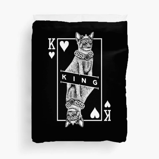 Abyssinian Cat Lover King Of Hearts Funny Pop Art Duvet Covers