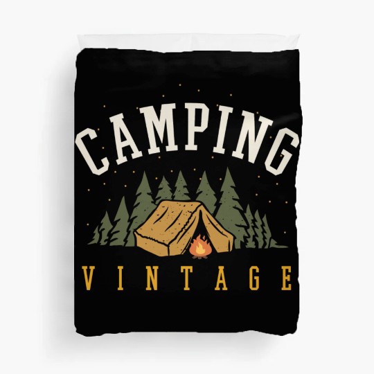 camping vintage Duvet Covers