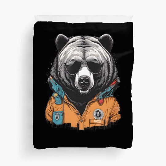 Bitcoin bear Duvet Covers
