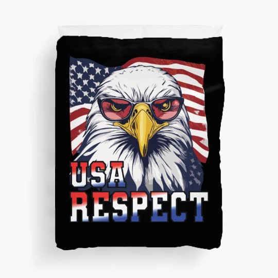 gift idea bald eagle american flag Duvet Covers